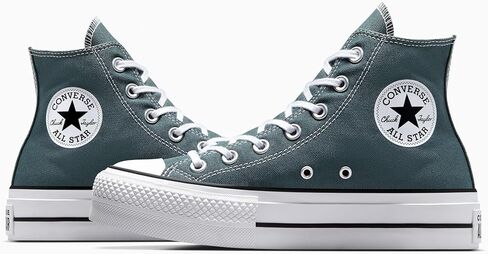 Converse Womens Chuck Taylor All Star Lift Platform Canvas High Sneaker (Dark Teal ، نظام حجم الأحذية الأمريكي ، البالغين ، النساء ، الرقم ، المتوسط ، 8) in Kuwait