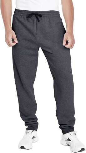 Jerzees Adult 7.2 oz., 60/40 Nublend® Jogger S BLACK HTHR/ BLK in Saudi Arabia