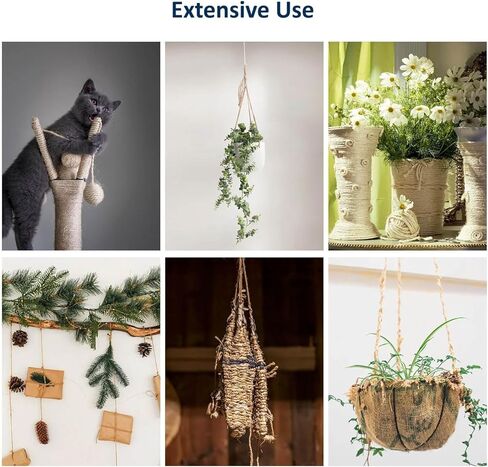 حبل السيزال الطبيعي للقطط لاستبدال شجرة ما بعد الخدش، حبل القنب للإصلاح أو التعافي أو الخدش بنفسك، لون طبيعي، 30 قدمًا in Kuwait
