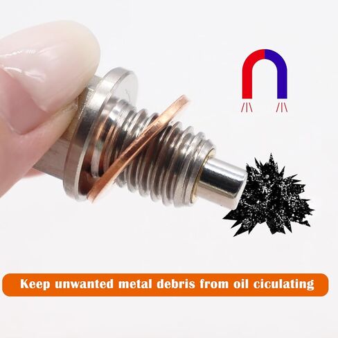 M14 × 1.5 قابس تصريف الزيت المغناطيسي ، قابس زيت زيت من الفولاذ المقاوم للصدأ مع استبدال غسالة حشية النحاس لنماذج M14 × 1.5 Q-O-047 in Kuwait