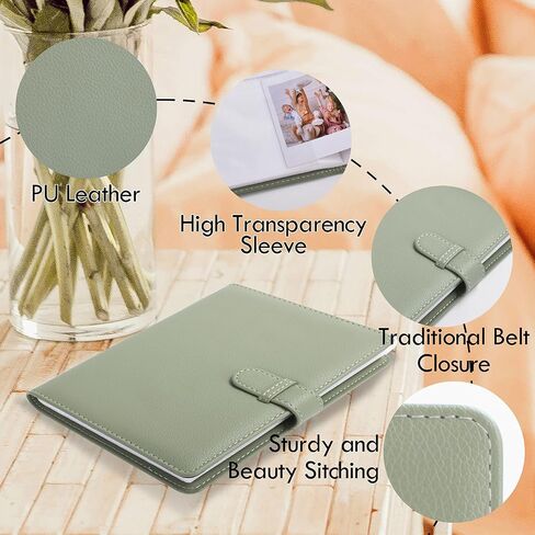 Vintage Photo Album Book for Instax Wide/Polaroid Now/600/i-Type, 80 Pockets PU Leather Photo Holder for Fujifilm Instax Wide 400/300/200/Wide EVO, 3.5x4.25" Photo Album - Brown in Saudi Arabia