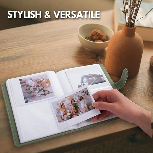 Vintage Photo Album Book for Instax Wide/Polaroid Now/600/i-Type, 80 Pockets PU Leather Photo Holder for Fujifilm Instax Wide 400/300/200/Wide EVO, 3.5x4.25" Photo Album - Brown in Saudi Arabia