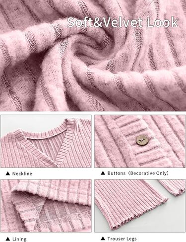 ANRABESS Women's 2 Piece Lounge Pajama Sets Ribbed Long Sleeve Button Top Matching Pants Sleepwear PJ Set 2025 Fall Outfits in Saudi Arabia