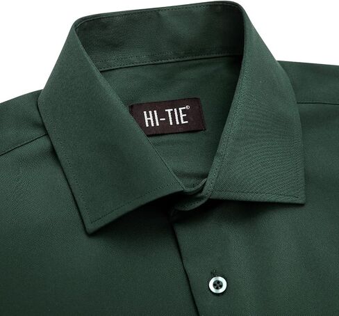 قمصان Hi-Tie للرجال ذات 4 اتجاهات قابلة للتمدد وخالية من التجاعيد وأكمام طويلة كاجوال بأزرار للأسفل in Kuwait