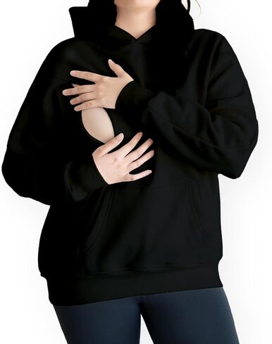 Women's Postpartum Nursing Hoodie, Breastfeeding Sweatshirt with Zippers. in Saudi Arabia