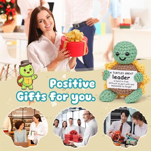 صديق الصداقة هدايا للنساء الرجال - 1pc إيجابية الكروشيه المصنوعة يدويًا ديكور سلحفاة عباد الشمس - هدايا عيد ميلاد للنساء الصداقة ، السلحفاة الحاضرة لأفضل صديق BFF - 2.8x2x3.9 بوصة in Kuwait