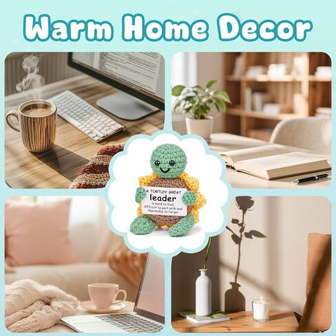 صديق الصداقة هدايا للنساء الرجال - 1pc إيجابية الكروشيه المصنوعة يدويًا ديكور سلحفاة عباد الشمس - هدايا عيد ميلاد للنساء الصداقة ، السلحفاة الحاضرة لأفضل صديق BFF - 2.8x2x3.9 بوصة in Kuwait