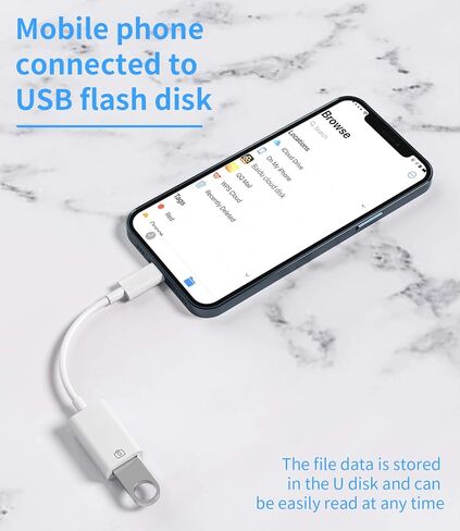 zoyuzan OTG and Charging Port Compatible for Lightning Male to USB3.0 Female Adapter Power Charger Splitter 2.0 Compatible for iPhone 11 12 Xr X 8Plus for iPad,Camera,Card Reader,Mouse,Keyboard,MIDI in Kuwait