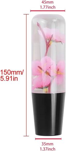 Universal JDM Clear Crystal Pink Real Sakura Flower Flower Manual Gear Shift Knob Syfter Lever Head 15cm in Saudi Arabia