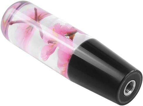 Universal JDM Clear Crystal Pink Real Sakura Flower Flower Manual Gear Shift Knob Syfter Lever Head 15cm in Saudi Arabia