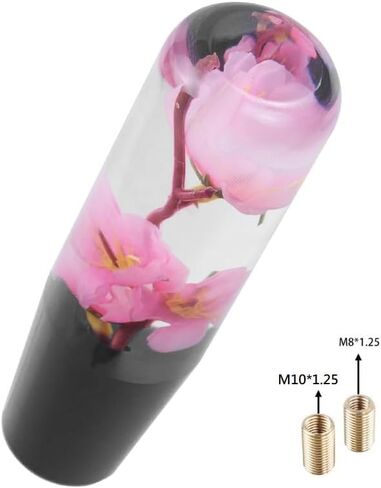 Universal JDM Clear Crystal Pink Real Sakura Flower Flower Manual Gear Shift Knob Syfter Lever Head 15cm in Saudi Arabia
