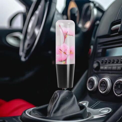 Universal JDM Clear Crystal Pink Real Sakura Flower Flower Manual Gear Shift Knob Syfter Lever Head 15cm in Saudi Arabia