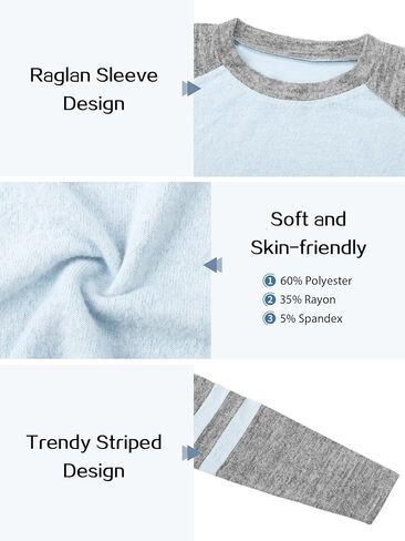 Girls Long Sleeve Shirts Striped Casual Tees Raglan Crewneck Sweatshirts Tops for 6-13 Years in Kuwait