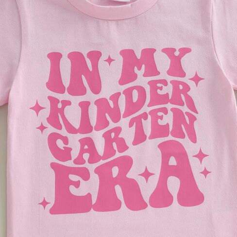 Toddler Kids Little Girls First Day of School Shirt in My Pre-K/Kindergarten/First Grade Era Short Sleeve T-Shirt in Saudi Arabia