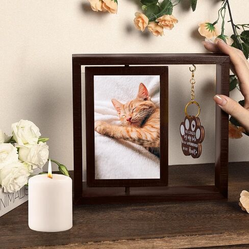 Dog Memorial Gifts for Loss of Dog, Rotating Wooden Picture Frame with Letter, Pet Memorial Gifts for Dog Photo, Loss of Dog Sympathy Gift, Dog Bereavement Remembrance Picture Frame Gift, 4X6inch in Kuwait