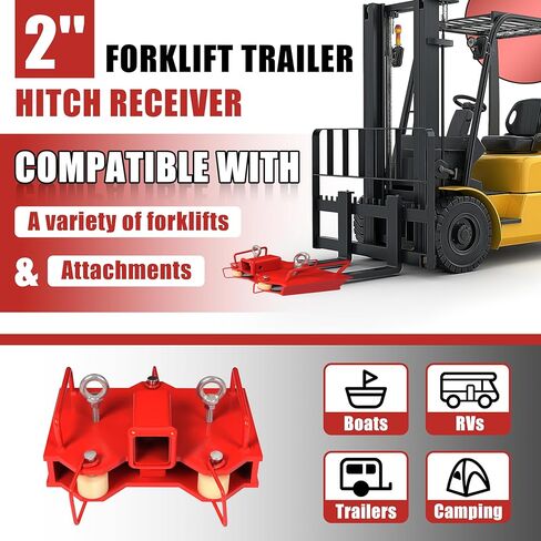 Kuafu 2 '' 'Forklift Trailer Hitch Receiver 6500 رطل السعة لشوكة البليت المزدوجة شوكية السحب محول المرفقات شوكية شوكية مقطورة القطر محول القطر in Saudi Arabia