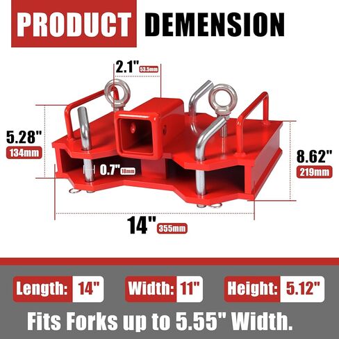 Kuafu 2 '' 'Forklift Trailer Hitch Receiver 6500 رطل السعة لشوكة البليت المزدوجة شوكية السحب محول المرفقات شوكية شوكية مقطورة القطر محول القطر in Saudi Arabia