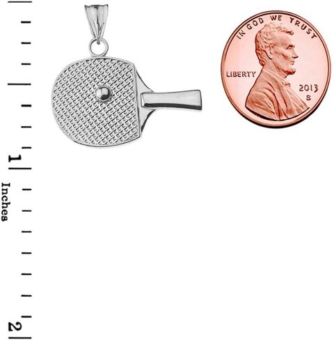 Fine Sterling Silver Table Tennis Racket and Ball Sports Charm Pendant in Saudi Arabia