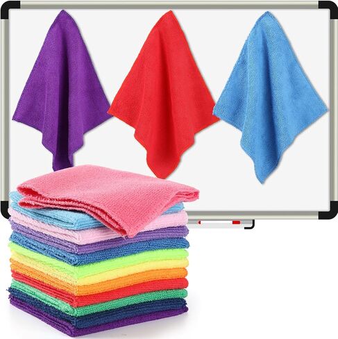 12 Pcs Magnetic Cleaning Cloth Dry Erasers for White Boards 9.84" x 9.84" Extra Strong Magnetism Microfiber Whiteboard Eraser for Blackboards Classroom Home Reusable Washable in Saudi Arabia