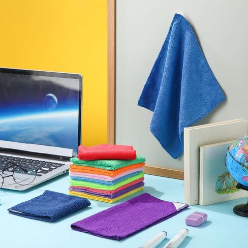 12 Pcs Magnetic Cleaning Cloth Dry Erasers for White Boards 9.84" x 9.84" Extra Strong Magnetism Microfiber Whiteboard Eraser for Blackboards Classroom Home Reusable Washable in Saudi Arabia