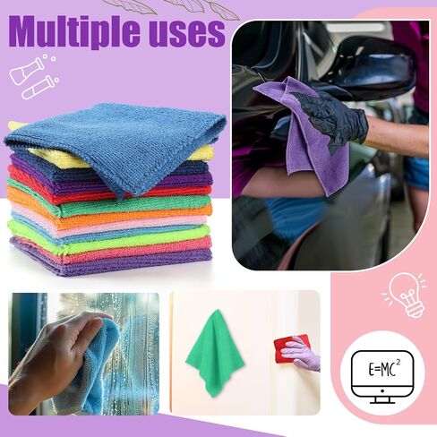 12 Pcs Magnetic Cleaning Cloth Dry Erasers for White Boards 9.84" x 9.84" Extra Strong Magnetism Microfiber Whiteboard Eraser for Blackboards Classroom Home Reusable Washable in Saudi Arabia
