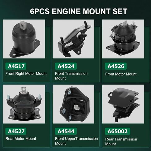 SCITOO Engine Motor Mount Transmission Mount and Torque Strut Mount Set Compatible with 1990-1993 for Honda for Accord,OE A6512 A6587 A6519 A6509 in Saudi Arabia