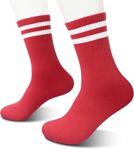 Striped Retro Socks in Red/White, Vintage Socks for Adult, Teens, Men&Women. (243) in Saudi Arabia