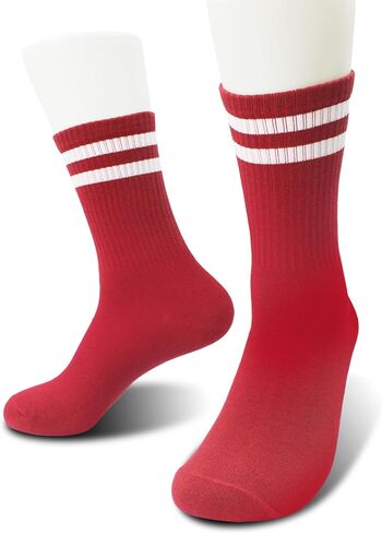 Striped Retro Socks in Red/White, Vintage Socks for Adult, Teens, Men&Women. (243) in Saudi Arabia