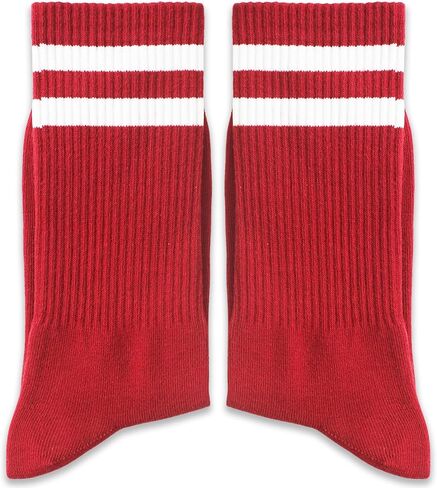 Striped Retro Socks in Red/White, Vintage Socks for Adult, Teens, Men&Women. (243) in Saudi Arabia