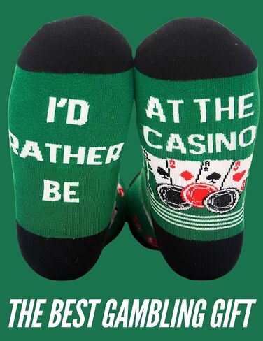 InnoBeta Gambling Gifts Socks for Men Women, Casino Lovers' Gifts, I'd Rather Be at The Casino, One Size Crew Socks in Saudi Arabia