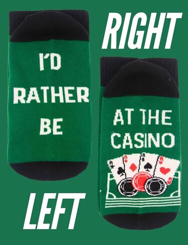 InnoBeta Gambling Gifts Socks for Men Women, Casino Lovers' Gifts, I'd Rather Be at The Casino, One Size Crew Socks in Saudi Arabia
