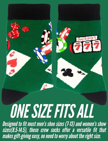 InnoBeta Gambling Gifts Socks for Men Women, Casino Lovers' Gifts, I'd Rather Be at The Casino, One Size Crew Socks in Saudi Arabia