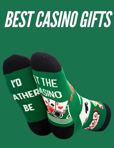 InnoBeta Gambling Gifts Socks for Men Women, Casino Lovers' Gifts, I'd Rather Be at The Casino, One Size Crew Socks in Saudi Arabia