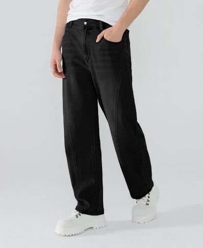 Susclude Mens Baggy Jeans Relaxed Fit Stretch Jeans Y2k Wide Leg Casual Denim Pants Vintage Jeans for Men Streetwear 2025 in Kuwait