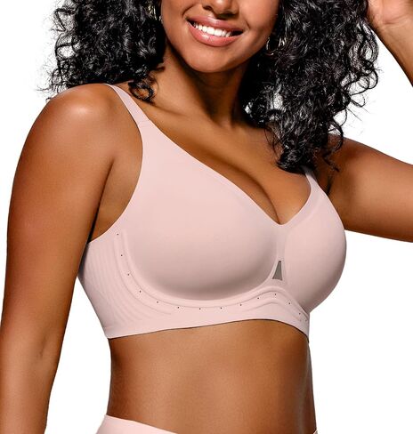 Comfortable Wireless Everyday Bras for Women Seamless Full Coverage T-Shirt Bra Breathable Support Brassiere in Saudi Arabia