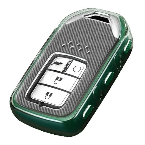TANGSEN Key Fob Case غطاء TPU متوافق مع Honda Accord Hybrid Civic CROSSTOUR CR-V CR-Z FIT HR-V Odyssey نسيج ألياف الكربون الشفاف 3 4 5 6 7 زر غطاء مفتاح واقٍ in Kuwait