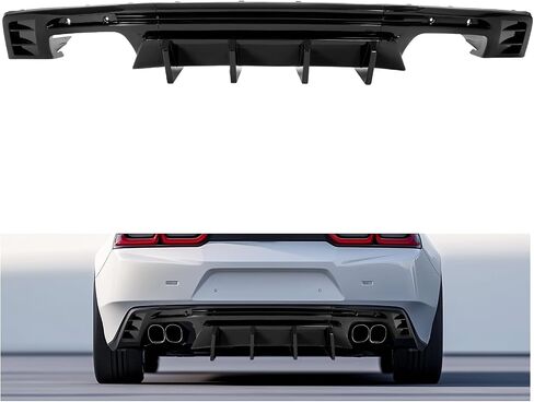 Rear Bumper Diffuser Compatible with 2016-2024 Chevy Chevrolet Camaro Coupe & Convertible Model Rear Lower Bumper Lip Splitter Valance Bumper Spoiler Painted Gloss Black in Saudi Arabia