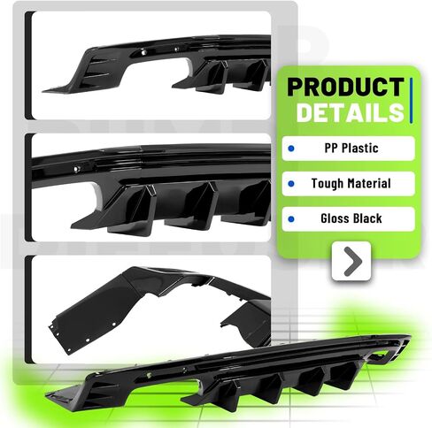 Rear Bumper Diffuser Compatible with 2016-2024 Chevy Chevrolet Camaro Coupe & Convertible Model Rear Lower Bumper Lip Splitter Valance Bumper Spoiler Painted Gloss Black in Saudi Arabia