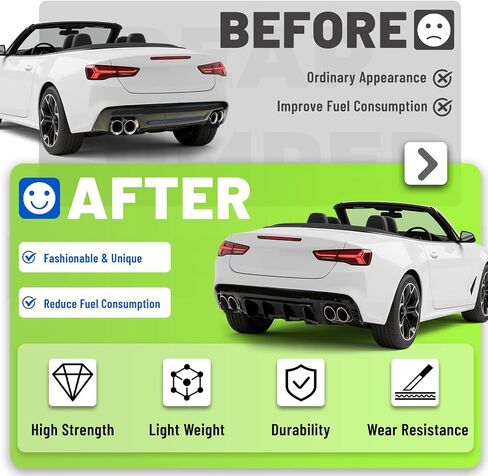 Rear Bumper Diffuser Compatible with 2016-2024 Chevy Chevrolet Camaro Coupe & Convertible Model Rear Lower Bumper Lip Splitter Valance Bumper Spoiler Painted Gloss Black in Saudi Arabia