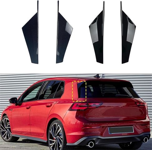 مفسد جانب النافذة الخلفية للمفسد المفسد ABS Clanards التوافق مع فولكس واجن VW Golf 8 MK8 GTI GTD TSI TDI 2020 2021 2022 2023 (Black Black) in Saudi Arabia