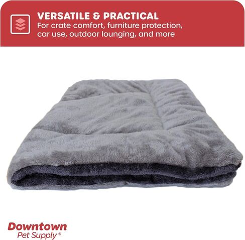 Downtown Pet Supply - بساط قفص للكلاب - سرير مريح للكلاب أو سرير للقطط - بساط قيلولة من الصوف الناعم - سهل الصيانة، سرير كلب قابل للغسل في الغسالة - أخضر - 42 بوصة × 27 بوصة - سرير كلب كبير جدًا in Kuwait