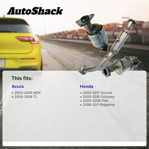Autoshack الخلفية المحول الحفاز المحول المباشر للاستبدال لـ Acura MDX 2004-2008 TL 2003-2007 2013-2017 Honda Accord 2005-2008 Pilot 2005-2010 Odyssey 2006-2011 Ridgeline V6 (EPA Compliant) EMCC26353 in Saudi Arabia