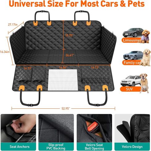 Dog Car Seat Cover for Back Seat, Car Pet Backseat Protector for Dogs, Scratch Proof Nonslip Durable Back Seat Covers for Cars Trucks and SUVs in Saudi Arabia