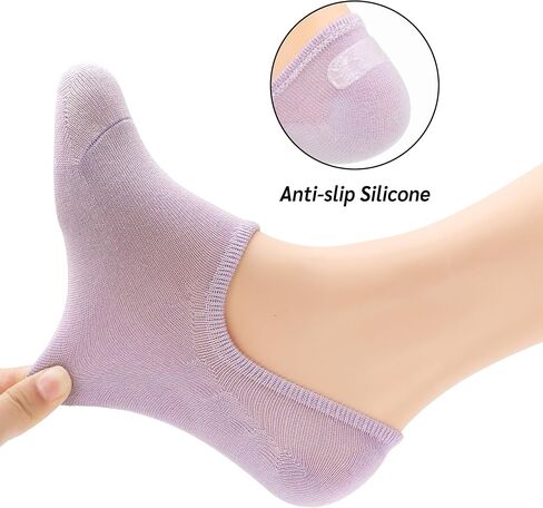 SERISIMPLE Low Cut Thin Womens Viscose Bamboo Socks No Show Invisible Non Slip with Grips Lightweight Liner Flats 6 Pairs in Saudi Arabia