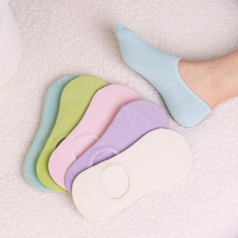 SERISIMPLE Low Cut Thin Womens Viscose Bamboo Socks No Show Invisible Non Slip with Grips Lightweight Liner Flats 6 Pairs in Saudi Arabia