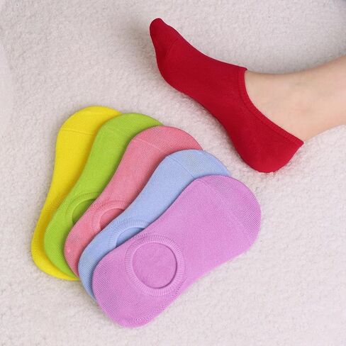 SERISIMPLE Low Cut Thin Womens Viscose Bamboo Socks No Show Invisible Non Slip with Grips Lightweight Liner Flats 6 Pairs in Kuwait