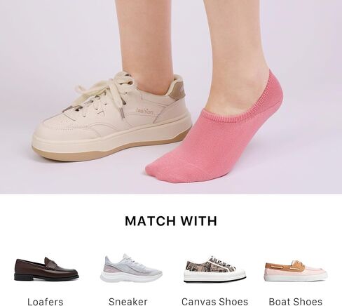 SERISIMPLE Low Cut Thin Womens Viscose Bamboo Socks No Show Invisible Non Slip with Grips Lightweight Liner Flats 6 Pairs in Kuwait