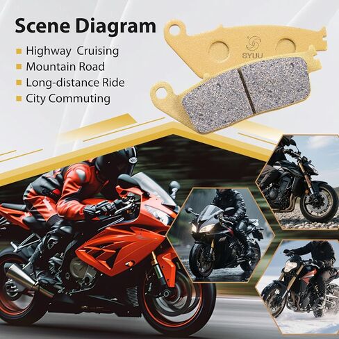 S Syuu شبه المعدنية منصات الفرامل للدراجات النارية متوافقة مع Honda GL1500 GL 1500 Goldwing 1500 1988 1989 1990 1991 1992 1993 1994 1995 1996 1997 1998 1999 2000 FA124F FA069R in Saudi Arabia