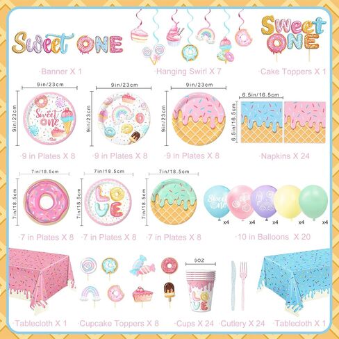 Butterfly Birthday Decorations, Butterfly Birthday Supplies - Plates, Napkins, Cups, Cutlery, Cake & Cupcake Toppers, Banner, Hanging Swirls, Tablecloth, Balloons for Butterfly Decorations, Serve 20 in Saudi Arabia