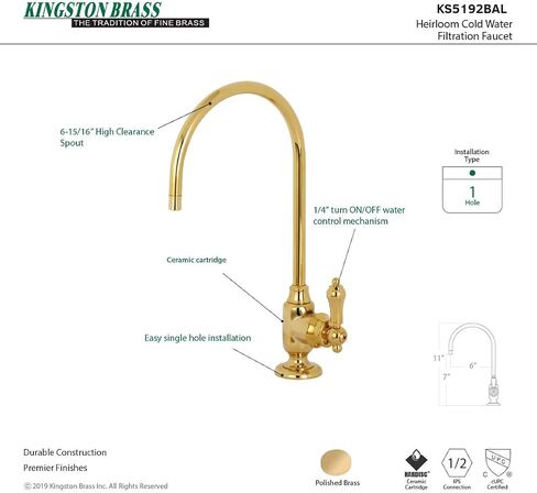 Kingston Brass KS5190BAL Heirloom Single-Handle Water Filtration Faucet, Matte Black in Saudi Arabia